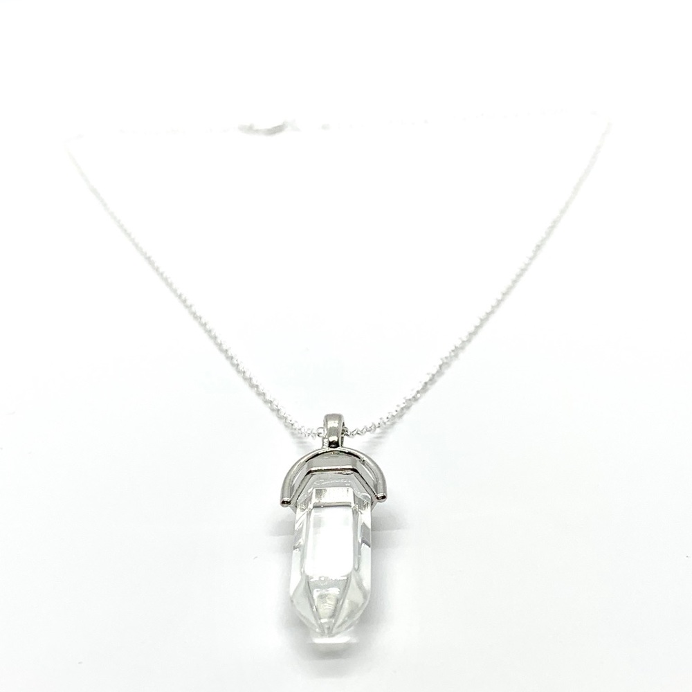 Transparent Hexagonal Pendant Necklace - Picture 2 of 3